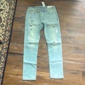 American Eagle Outfitters Blue Skinny Jeans Distressed Casual